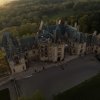 Aerial of Biltmore and walking area in front of estate