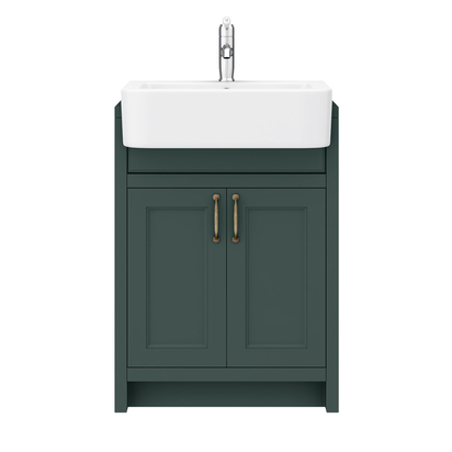 Chatsworth Traditional Green Semi-Recessed Vanity - 600mm Wide