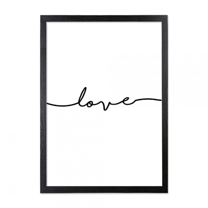 Cult living modern calligraphy love art print framed poster black and white a2 p13715 169012 image