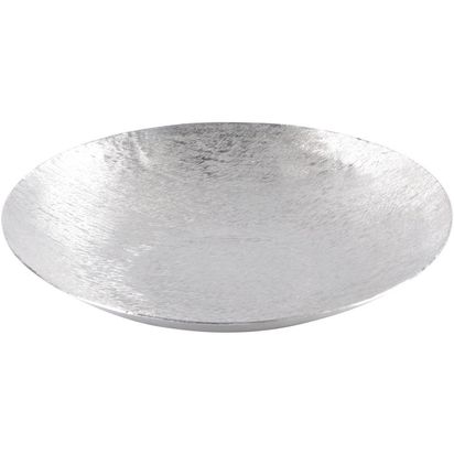 Fabrica silver metal suede round shallow bowl small 78338 p