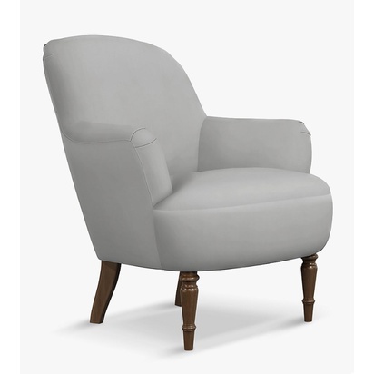 John Lewis Fireside Low Back in Smooth Velvet Grey with Dark Legs