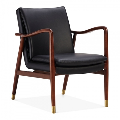 Henley lounge armchair faux leather upholstered black p14998 187225 image