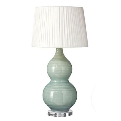 Hulu Celdaon Lamp and Pleated off white shade 