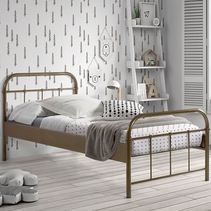 Kids boston single bed in gold