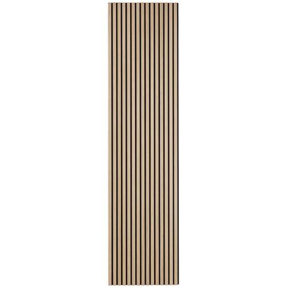 SlatWall Natural Oak Wood - slat wall panel on black felt backing