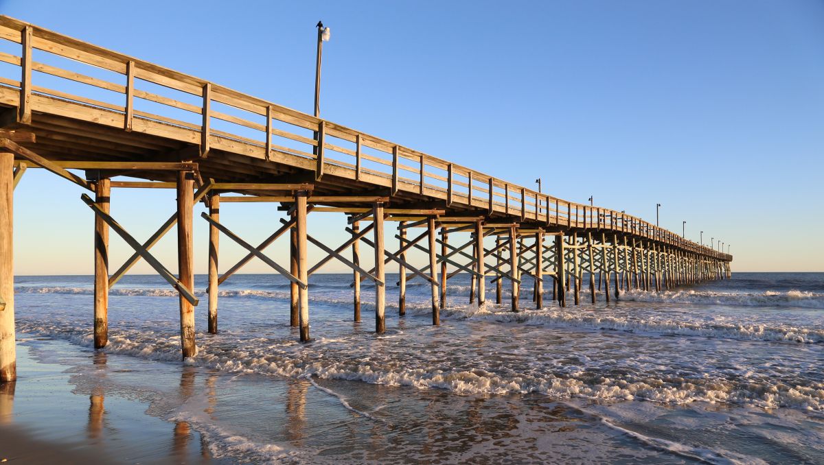 Ocean Isle Beach Pier during daytime in Brunswick Islands