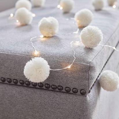 Original white pom pom fairy lights