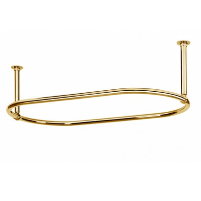 Oval Curtain Rail 2 End Fixings Polished Brass/Gold (Large)