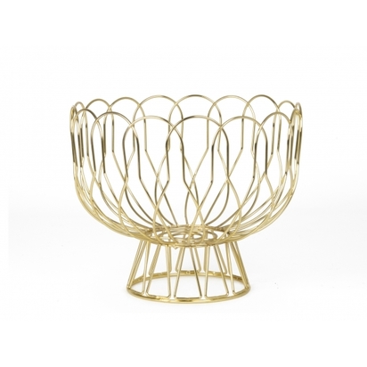 Present time metal wire fruit bowl gold p6324 74374 image