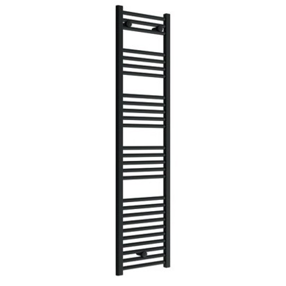 Toreno Black W400 x H1600mm Heated Towel Rail - Straight